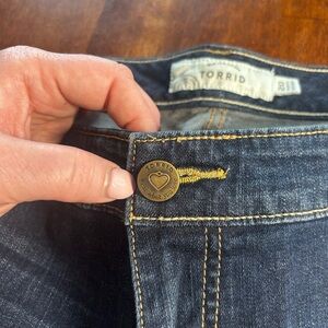 Torrid Blue Denim Distressed Jean Shorts